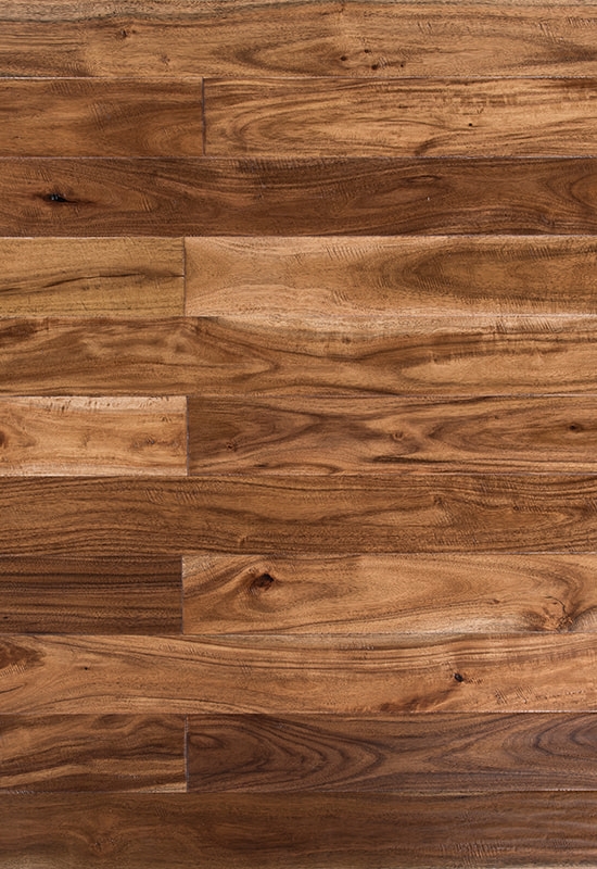 Malý list acacia 90 mm ručně šroubová podlaha z masivního dřeva